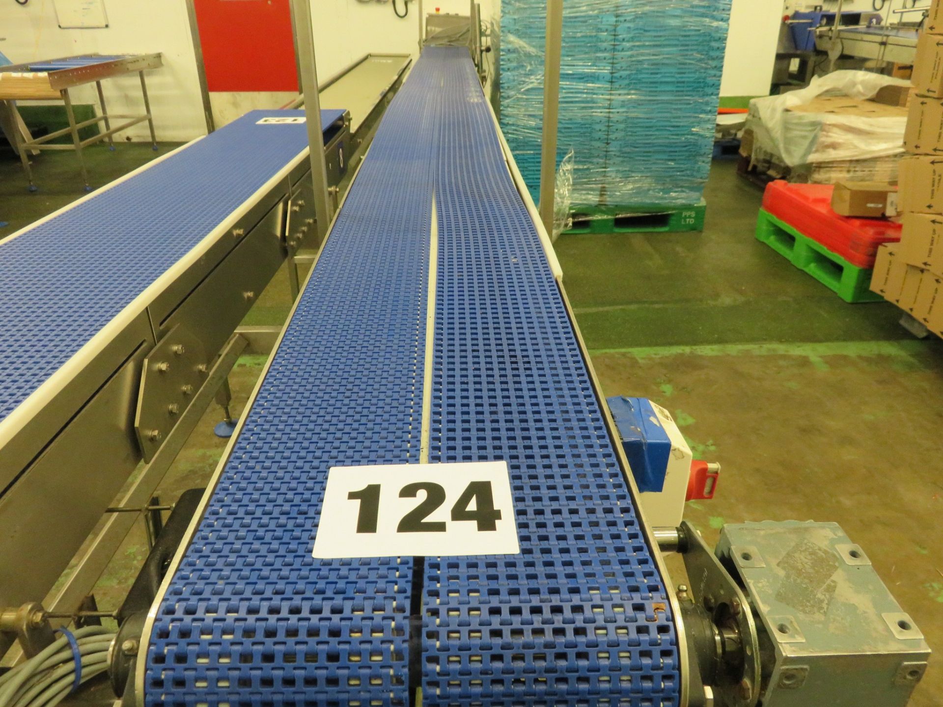 Conveyor Twin Track with safety, S/s control panel. Each lane approx. Lift out £80