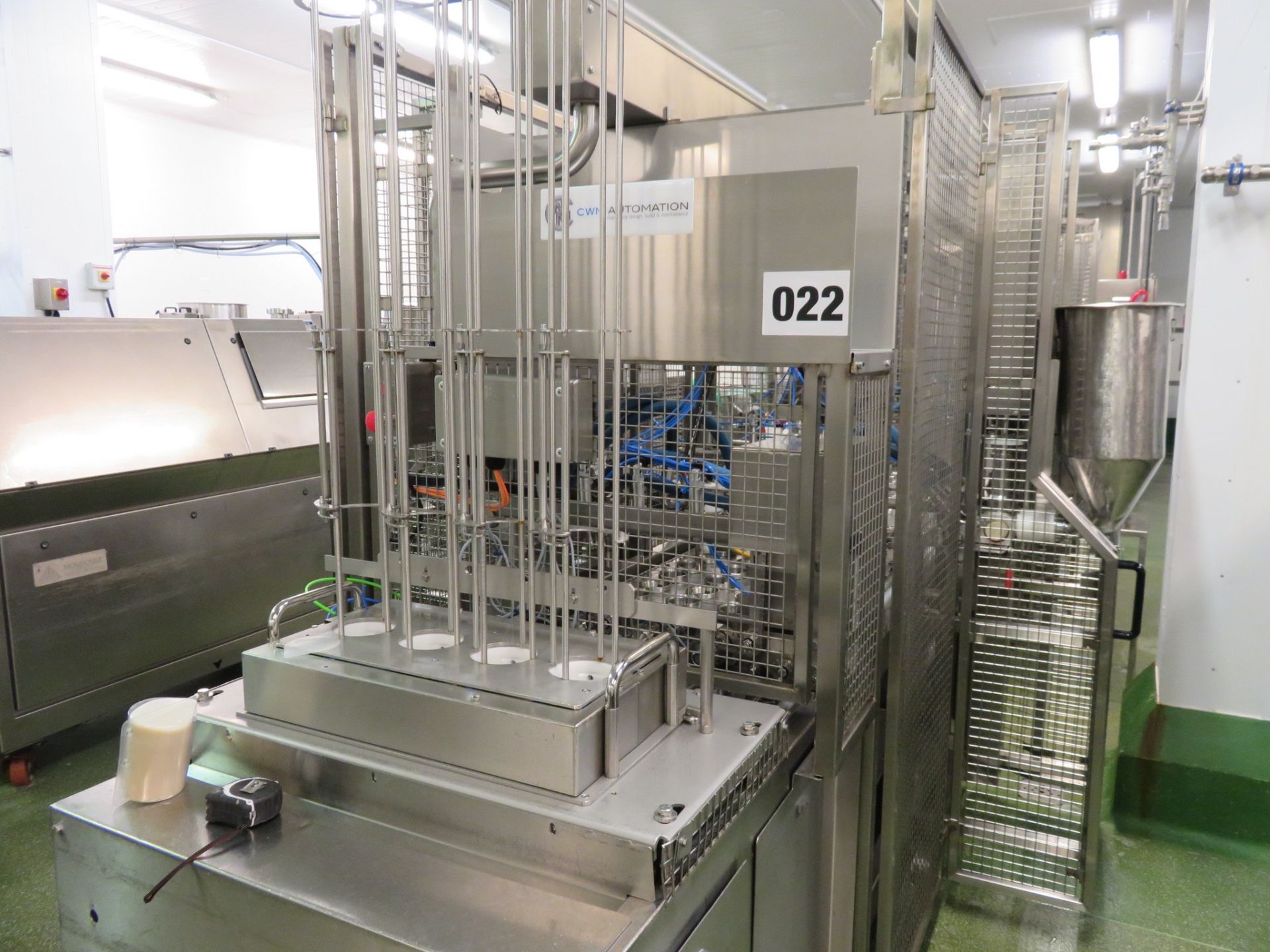CWM Automation Complete dessert line: de-nester, filling & lidding. Lift out £2,700