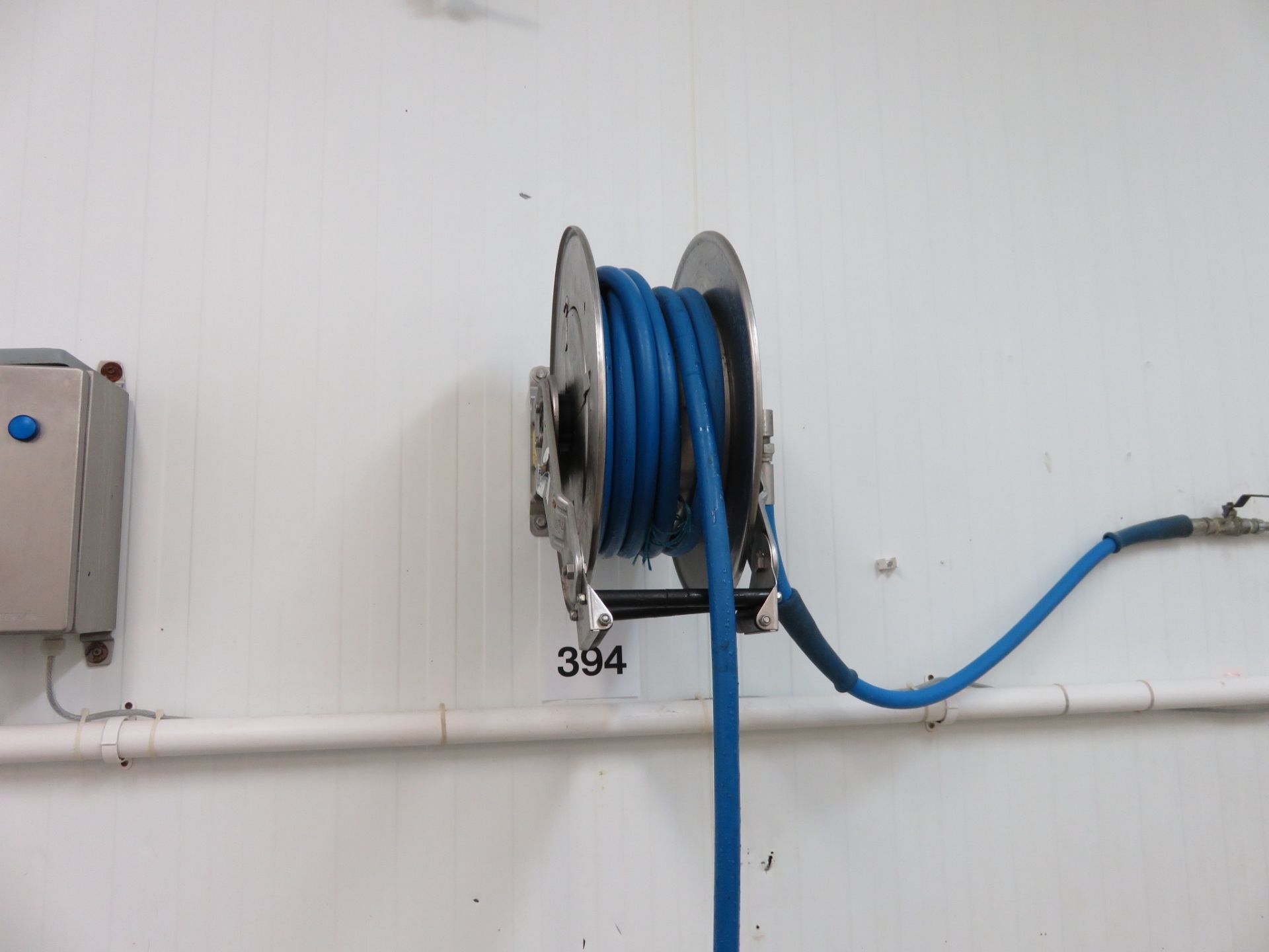 Wall mounted Hose Reel. Lift out charge £10
