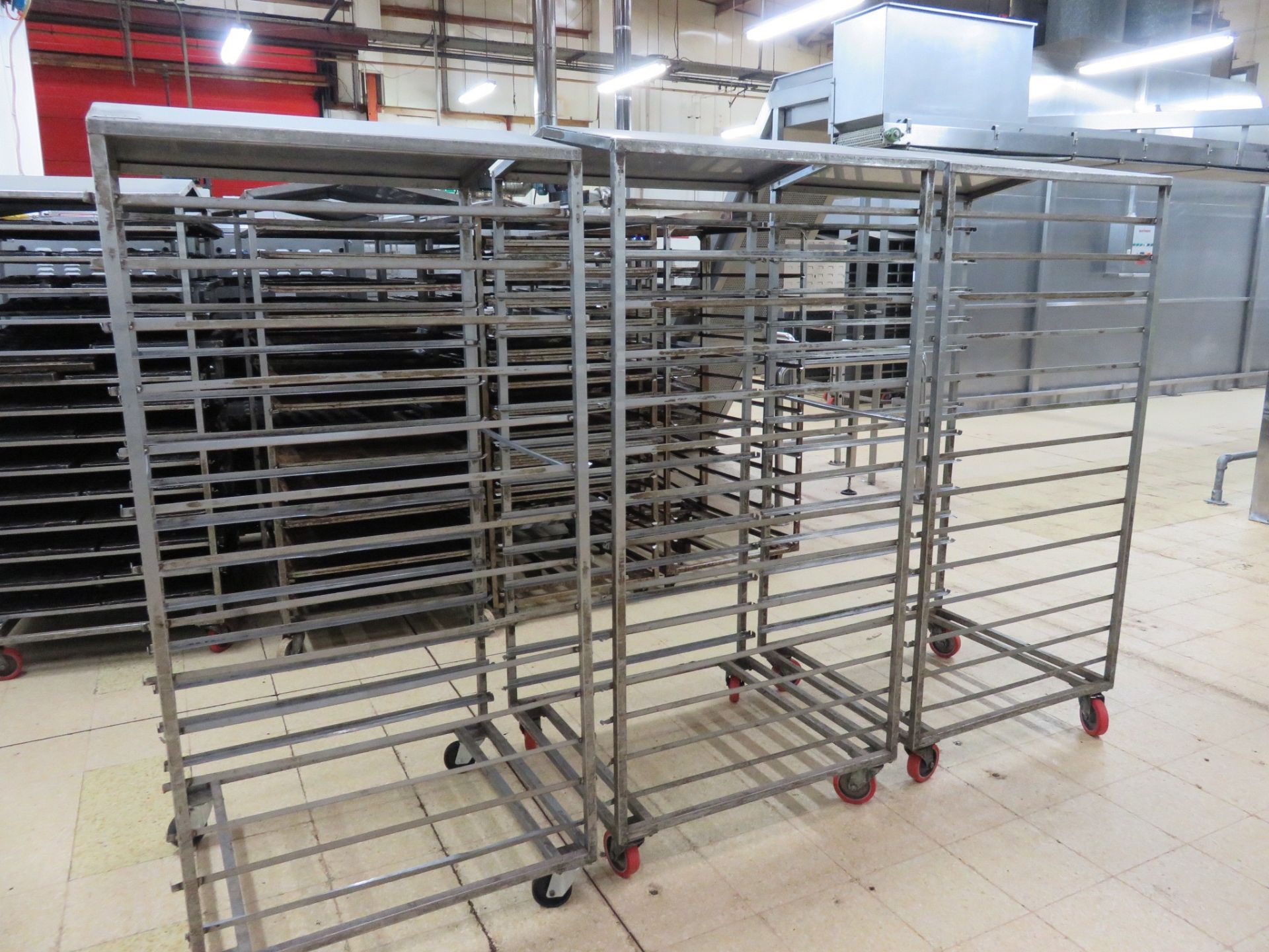 3 x Peak Top Racks holds 14 18 x 30 trays pr. Lift out charge £10