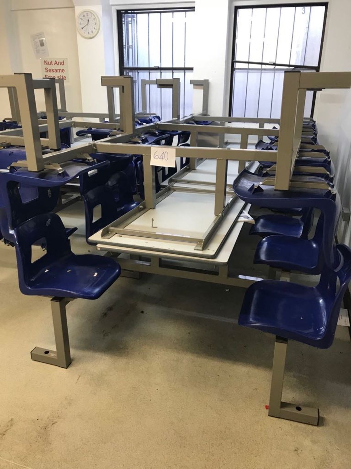 Canteen tables & chairs 5 x tables with 4 chairs. Lift out charge £10
