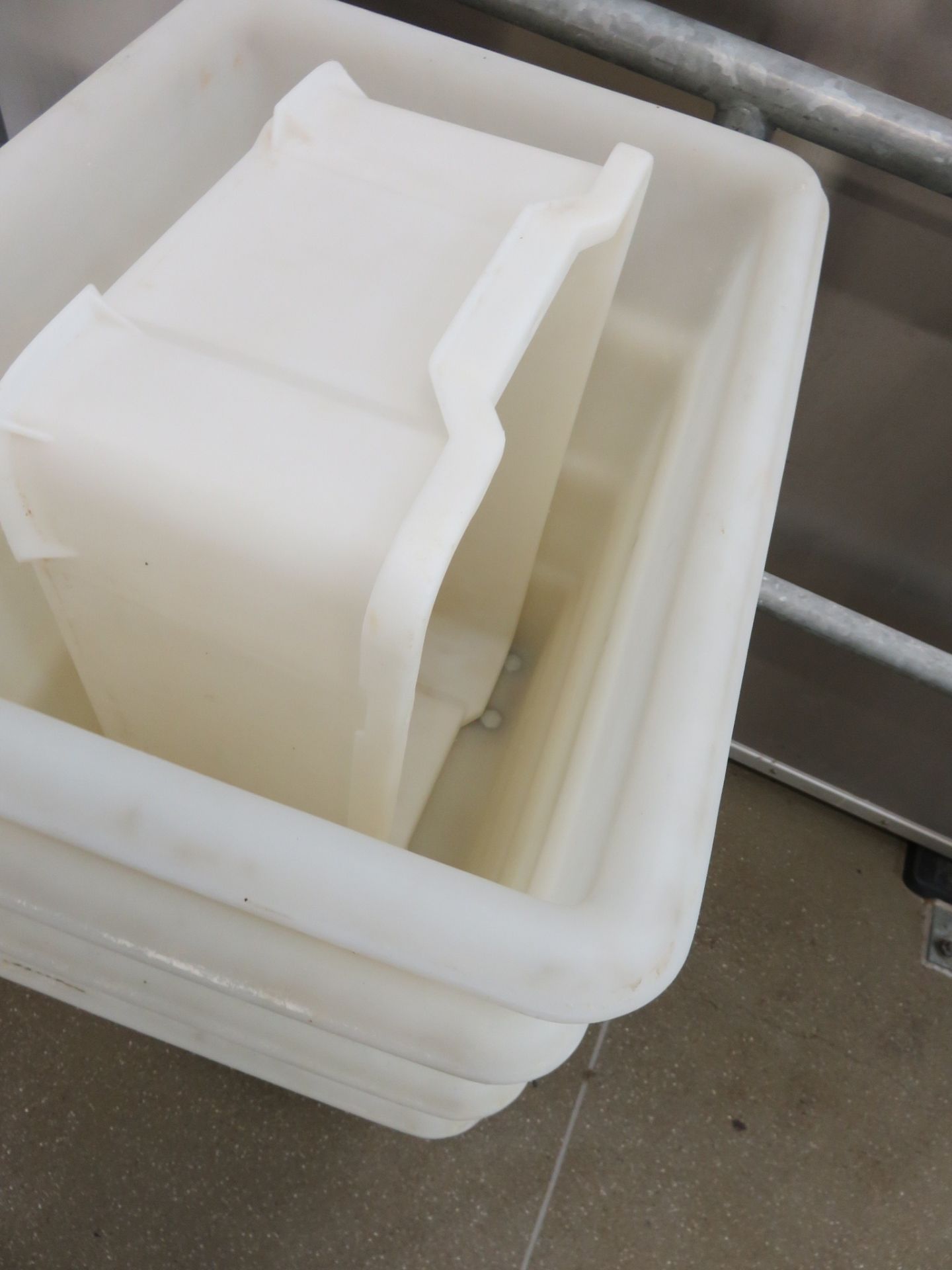 5 x plastic Bins on Dollie. Approx. 380mm x 520mm x 600mm deep. Lift out charge £10 - Image 2 of 2