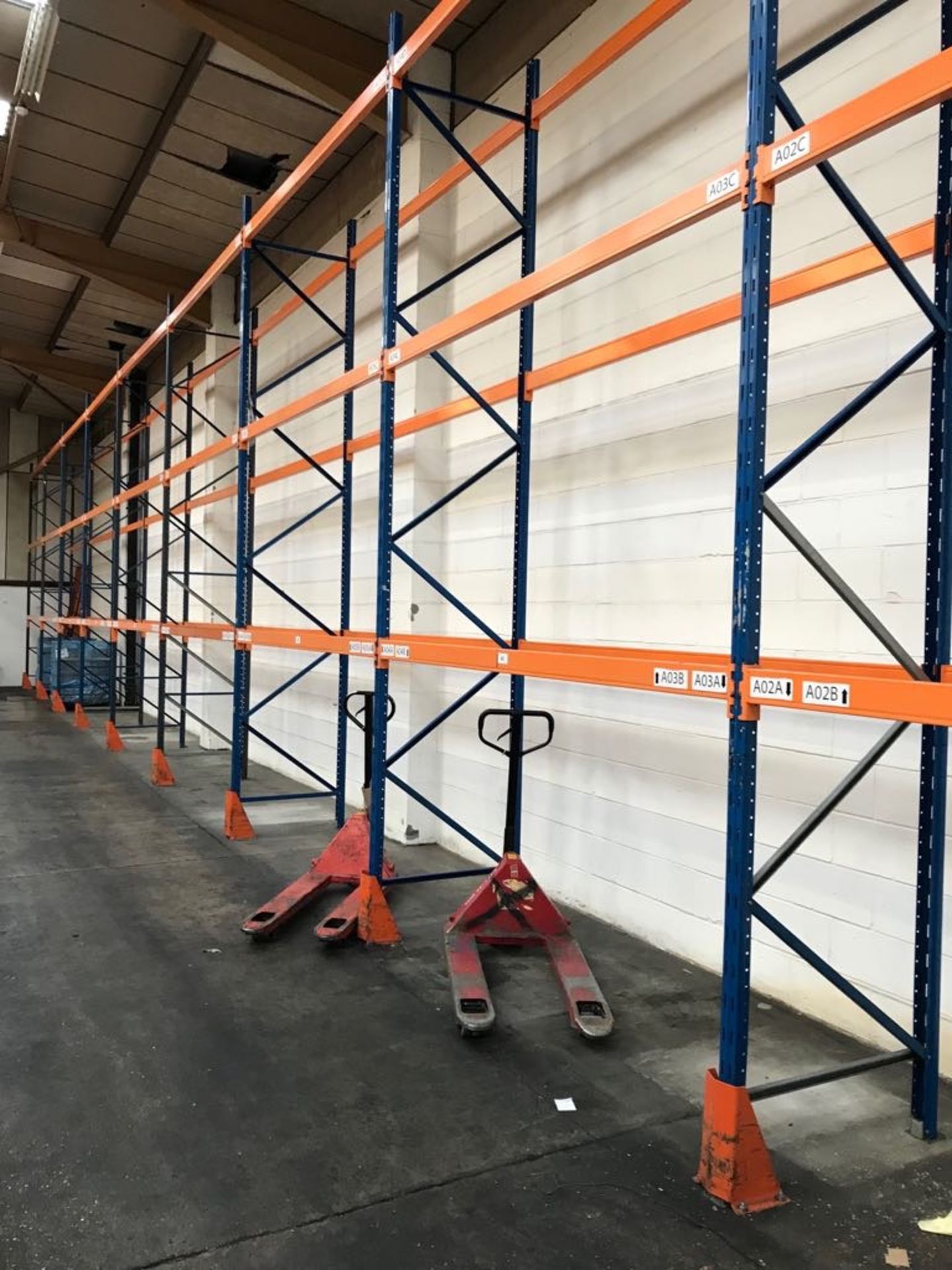 Pallet Racking 28 bays x 2800mm x 3 bays high. Lift out charge £420