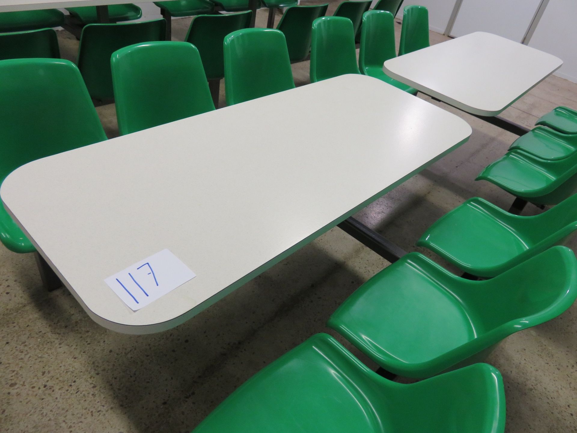 4 x Tables, each with 6 chairs. Canteen. Dimensions incl chairs. Approx 1.5 metres long x 1.6m.LO£50 - Image 2 of 2