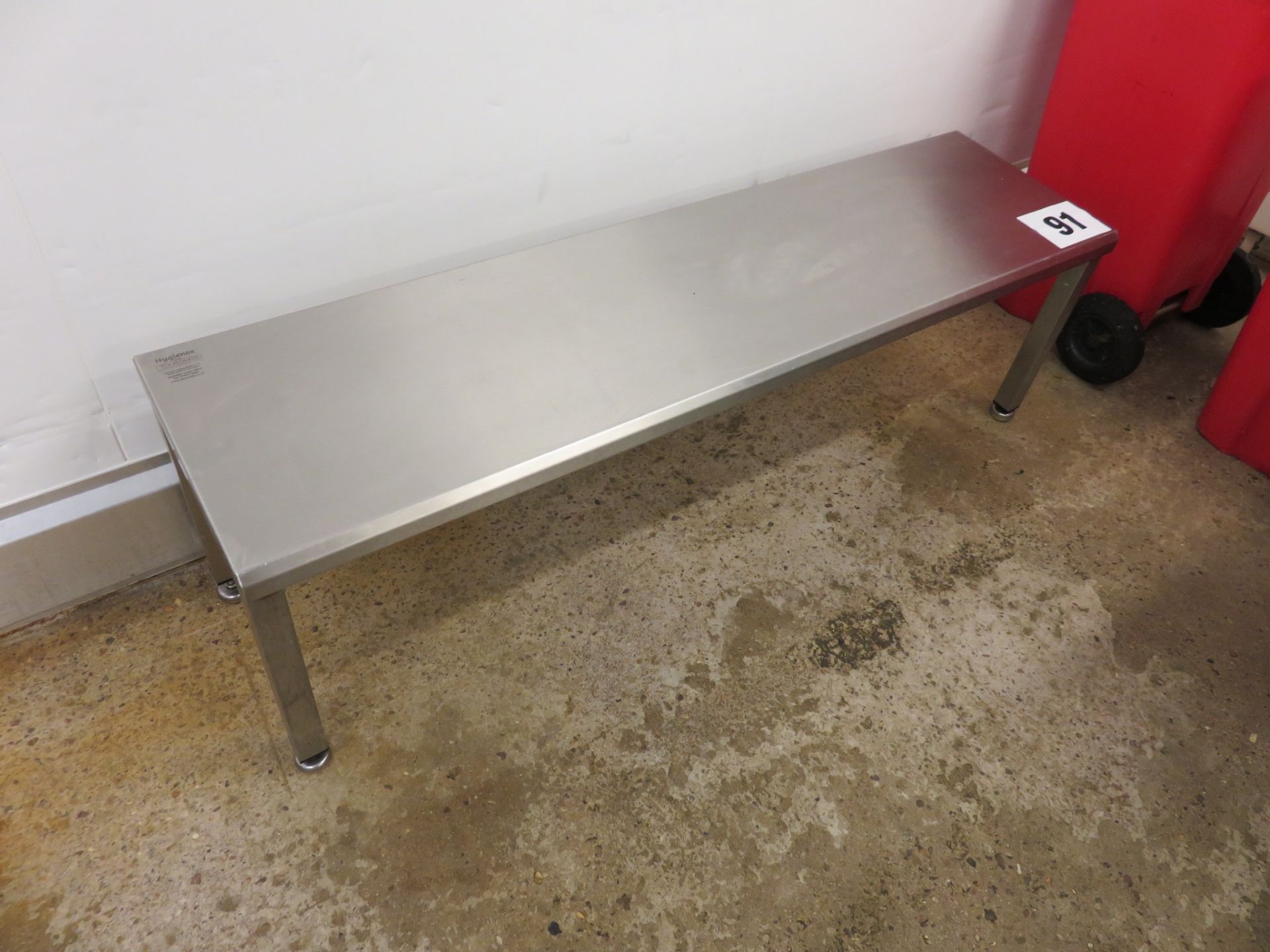 S/s bench. Technomek. 1.5metres long x 400mm wide. Lift Out £10