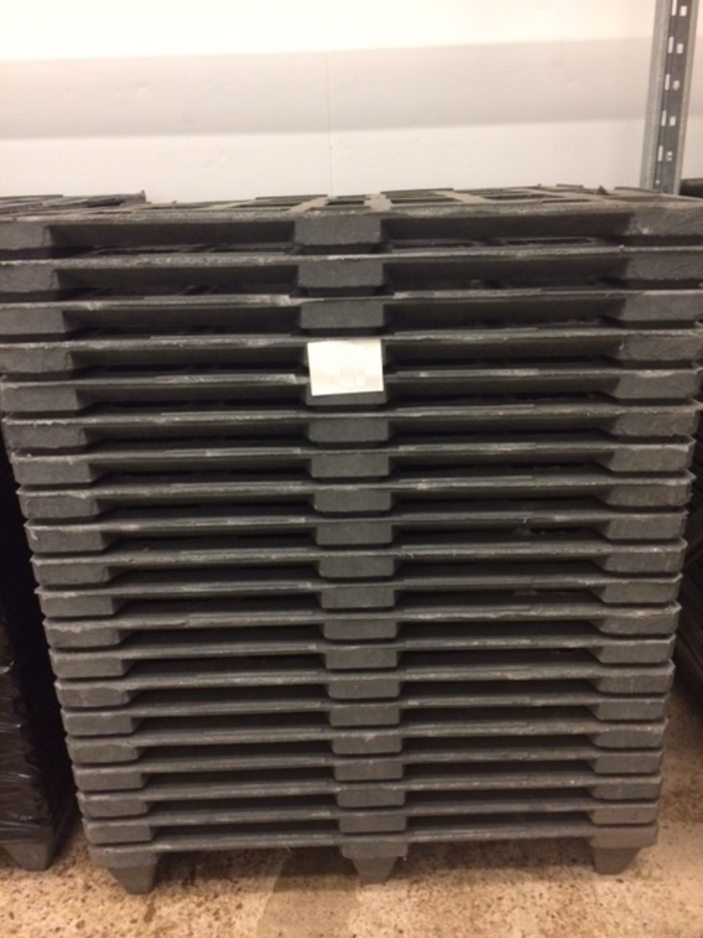 Grey plastic pallets x 20. Approx 1.1metres x 1.2 metres. 4cm thick. New. Lift Out £15 - Image 2 of 2