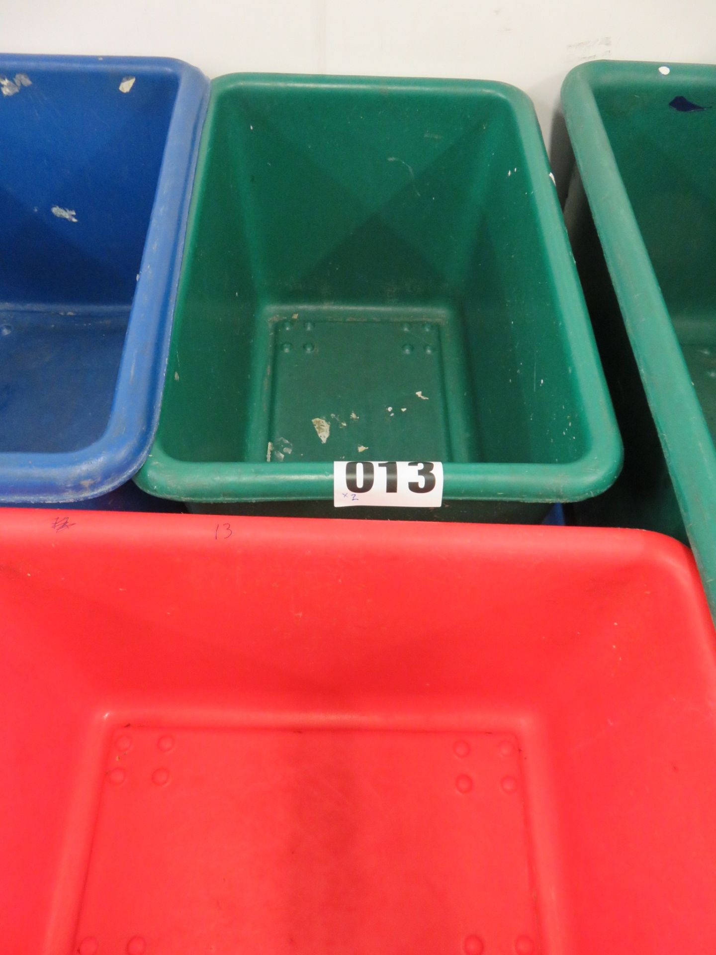 2 x Mobile red & green Bins approx 900 x 560 x 600mm deep. LO £10 - Image 2 of 2