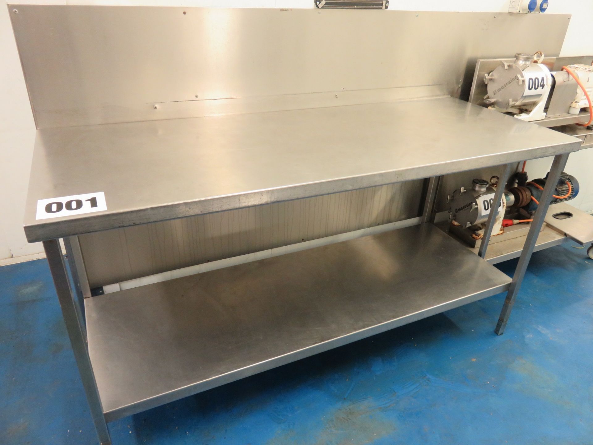 2 x S/s Tables - 1 x approx. .1800 x 700mm with shelf. 1 x s/s Table approx. 600 x 700. LO £15 - Image 3 of 3