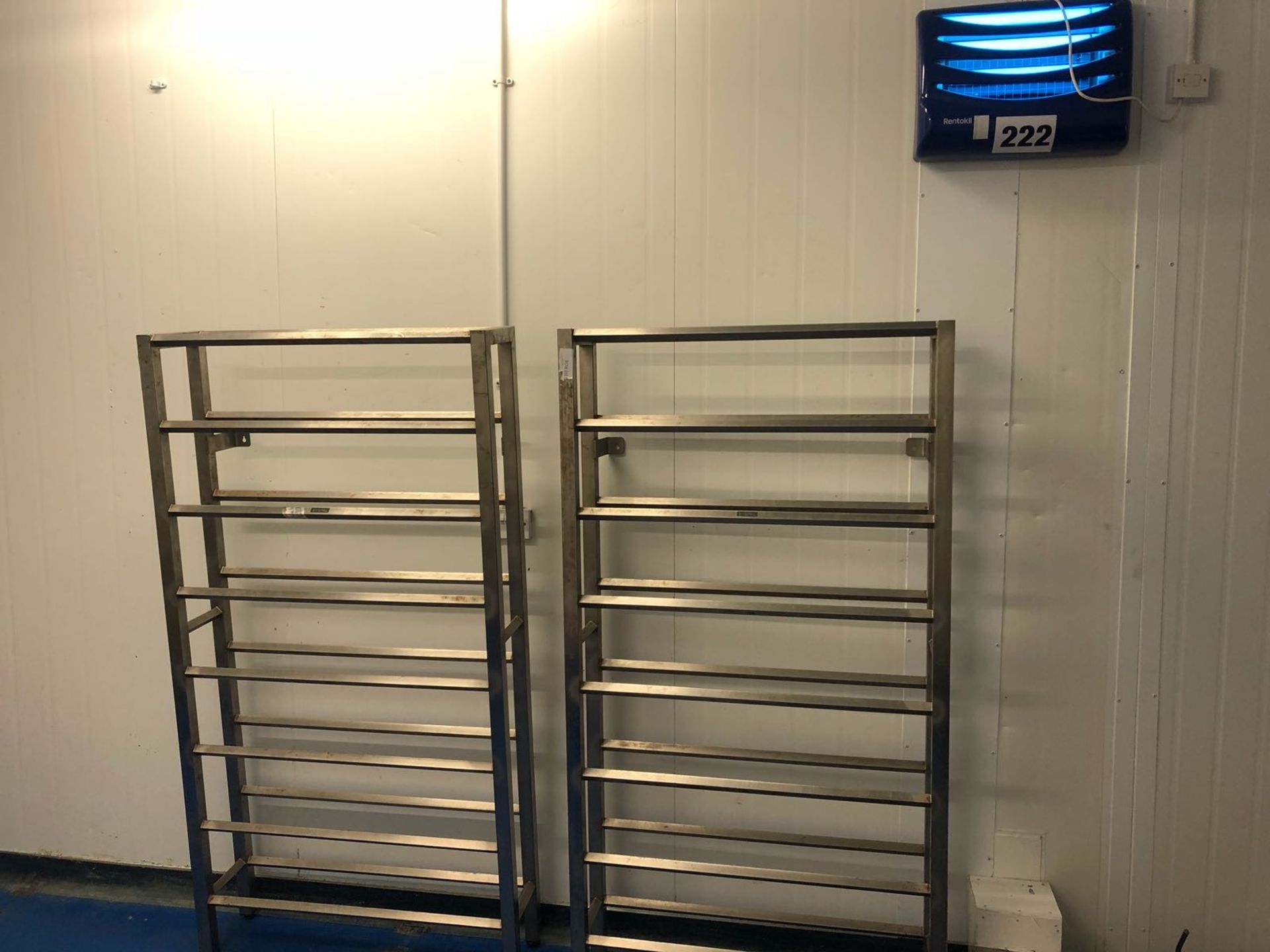 2 x Syspal Shoe Racks. wall mounted. Approx 950 x 1800 LO £10