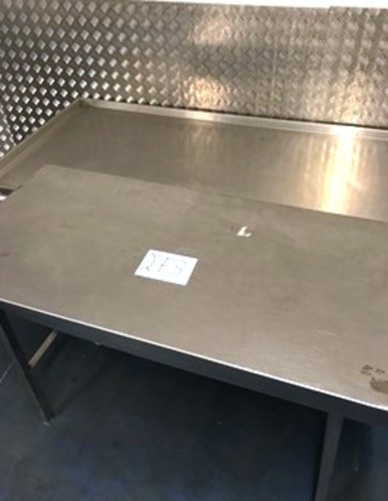 2 x S/s Tables: 1 x 1200 x 600mm; 1 x 1900mm x 750mm. LO £15