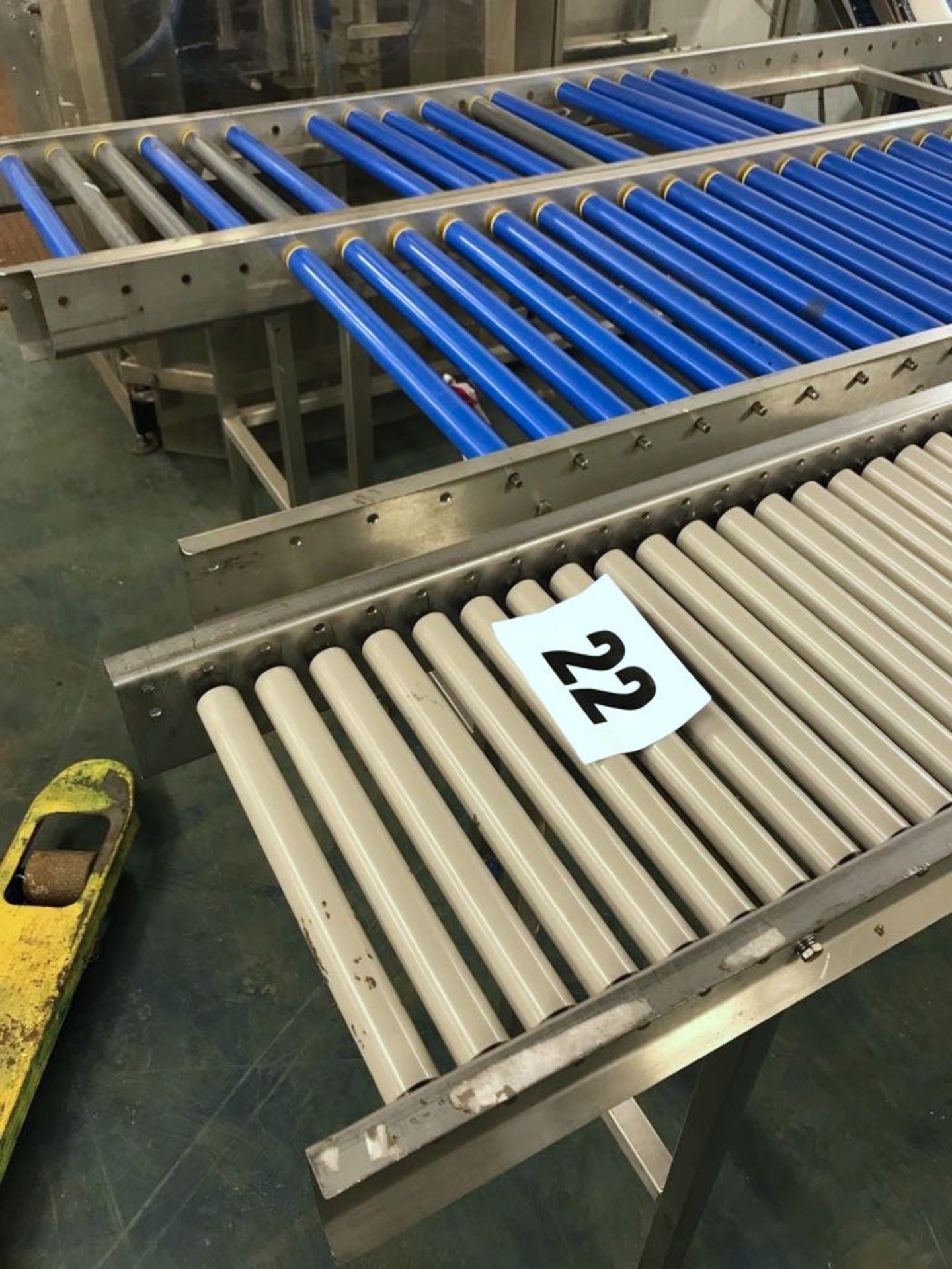 Roller Conveyors: 1 x 3500 x 320 wide; 2 x 2300 x 550mm wide; 1 x 1000 x300mm wide. LO £30