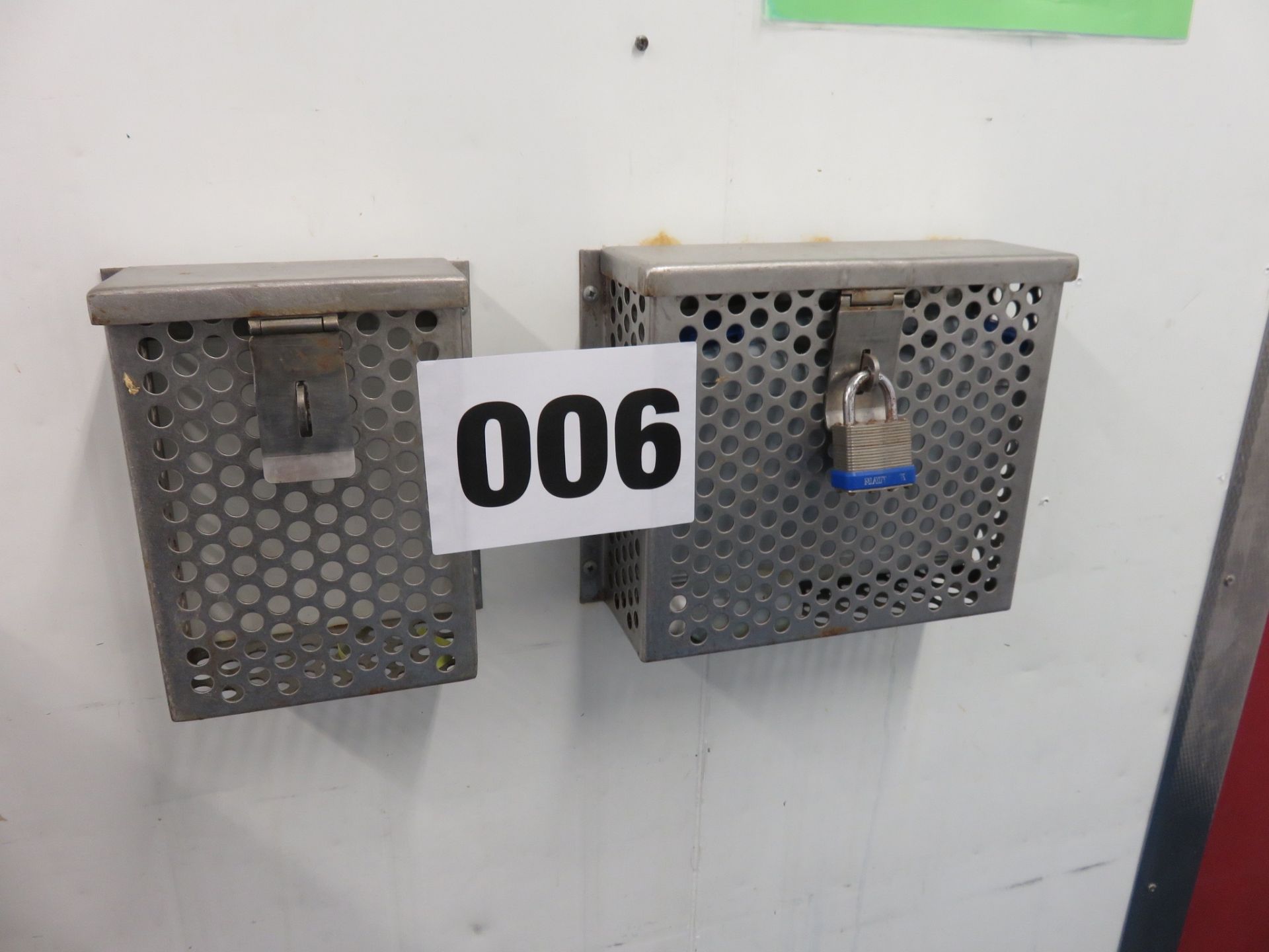 2 x S/s lockable Cabinets - wall mounted. LO £10