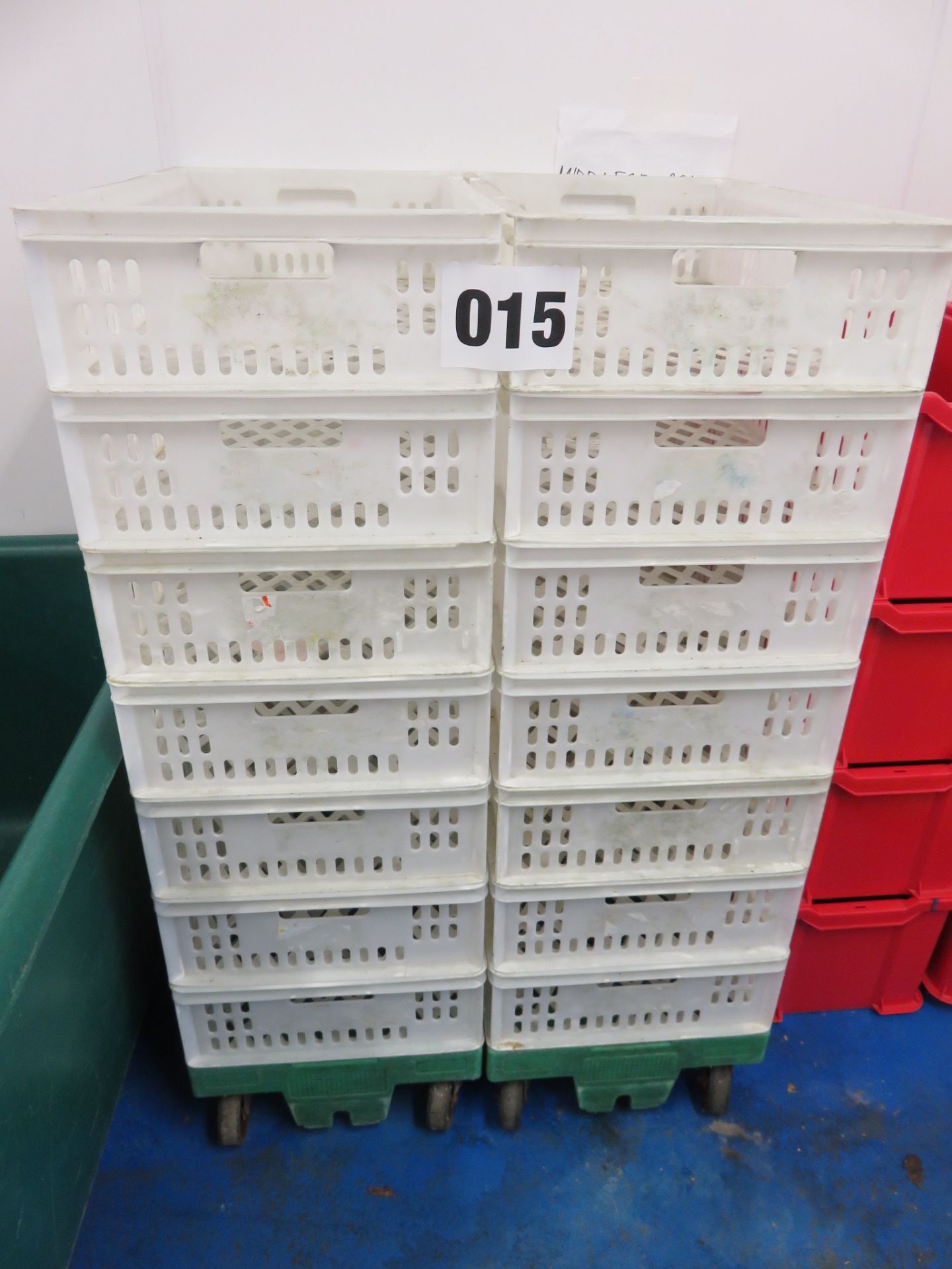 2 x stacks of 7 Trays on dollies. Total of 14 Trays - approx. internal 410 x 720 x deep. LO £10