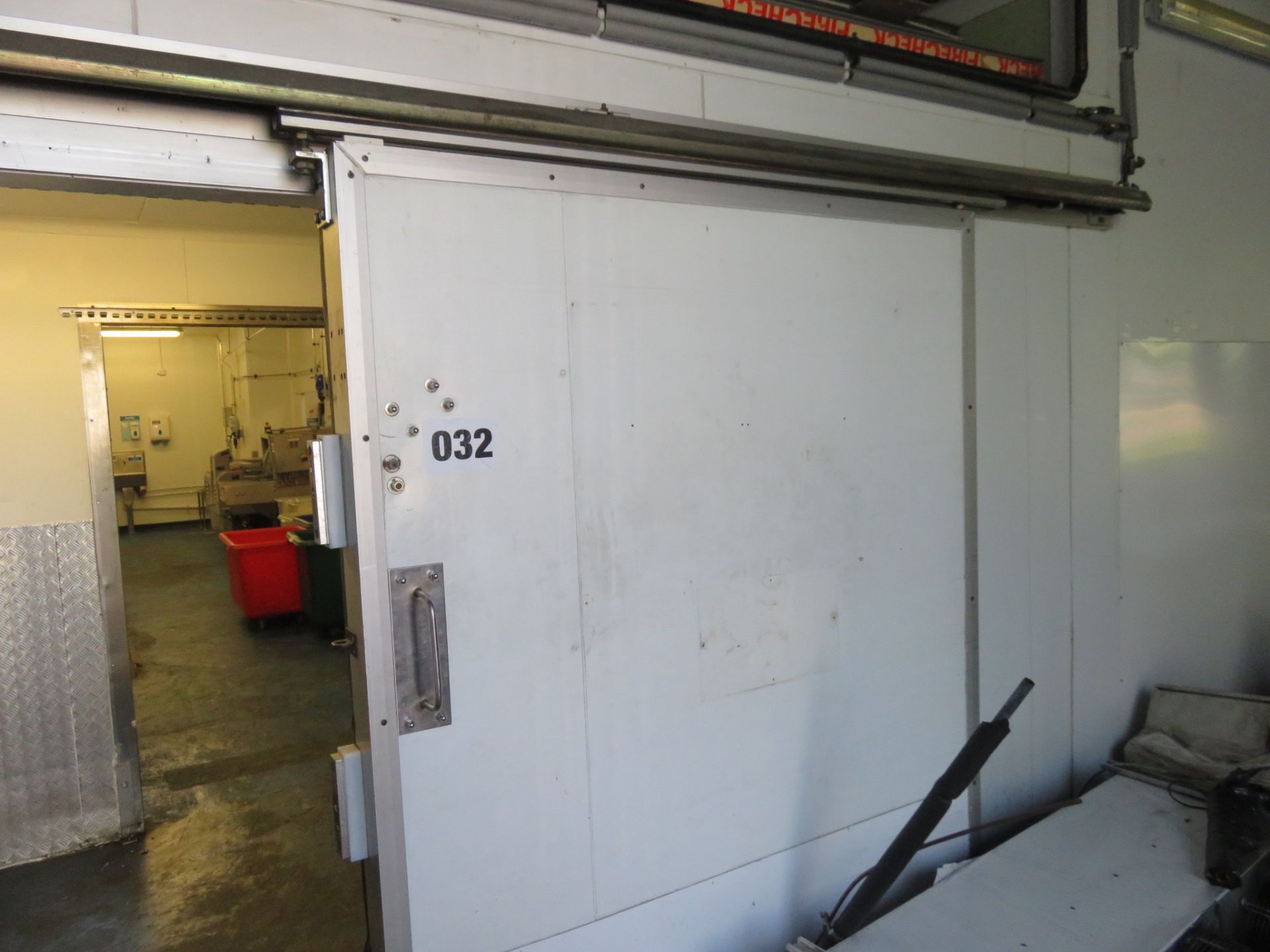 Refrigerated Sliding Door with running gear. Approx 1600 x 2000mm high. LO £120