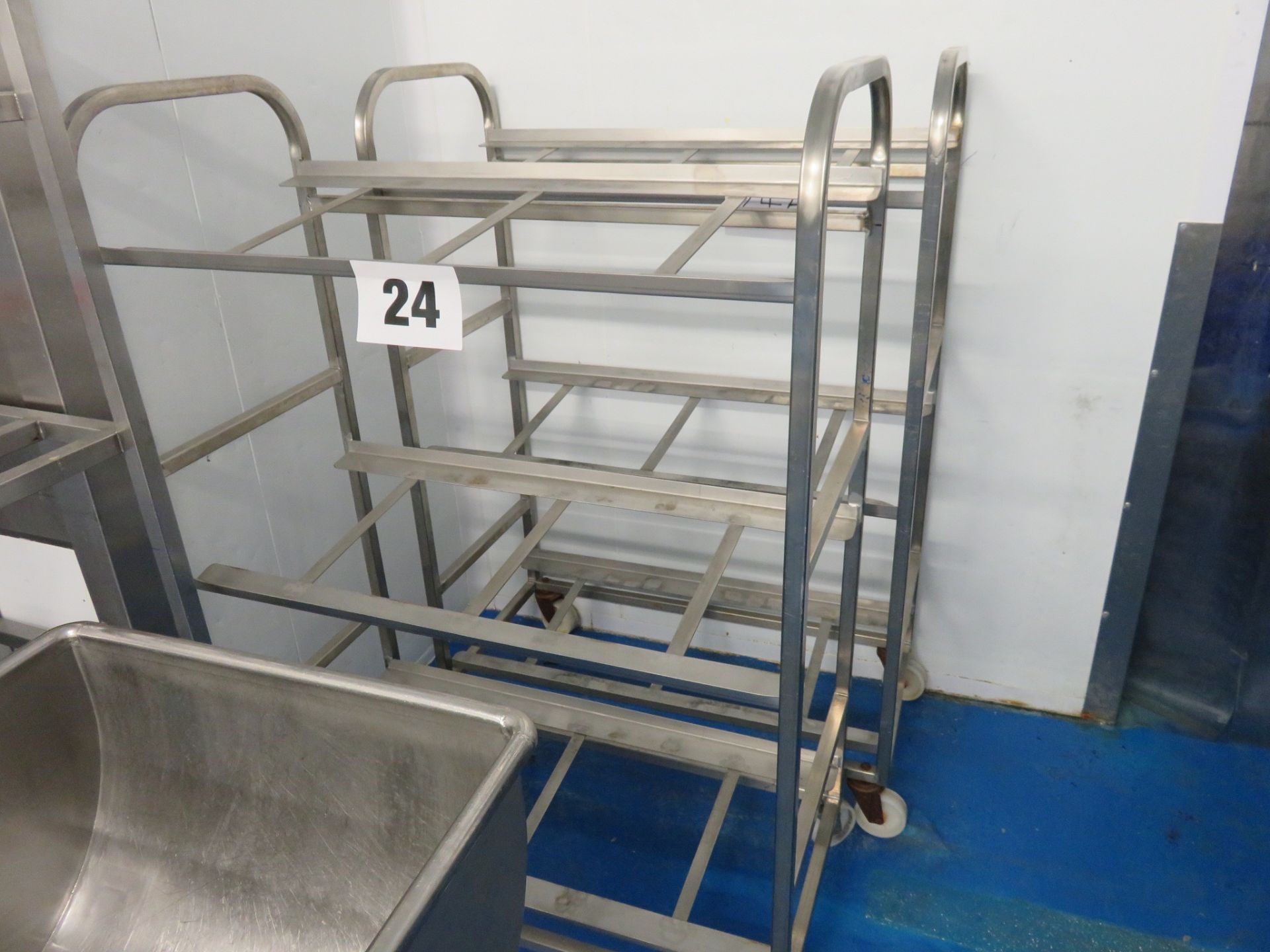 2 x Mobile S/S trolley on wheels. 970 x 1400mm high. LO £10 - Image 2 of 2