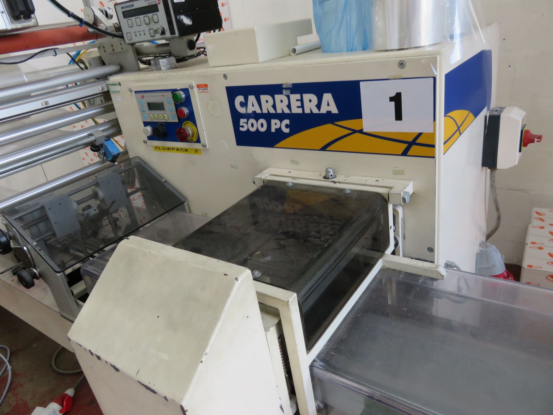 Ilapak Carrera 500 PC Flow-wrapper with adjustable box. PEC for pre-printed film Smartdate 3. LO £50