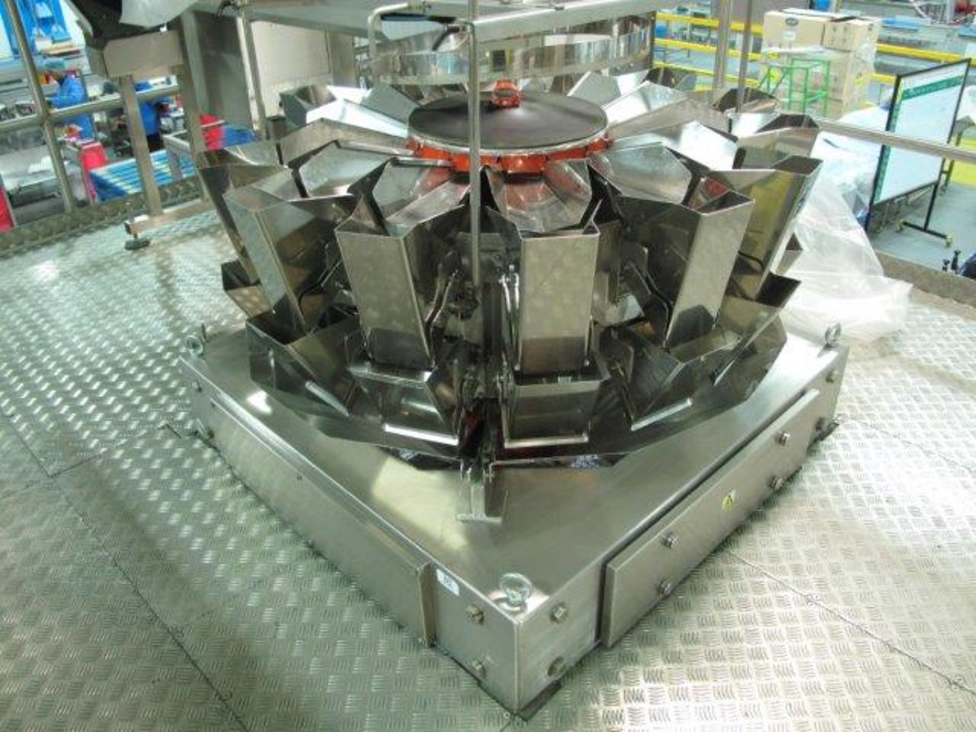 Yomato 14 Multi Head Weigher.Model ADW-514SV with gantry.Bucket elevator.conveyor belt infeed.LO£500 - Image 8 of 9