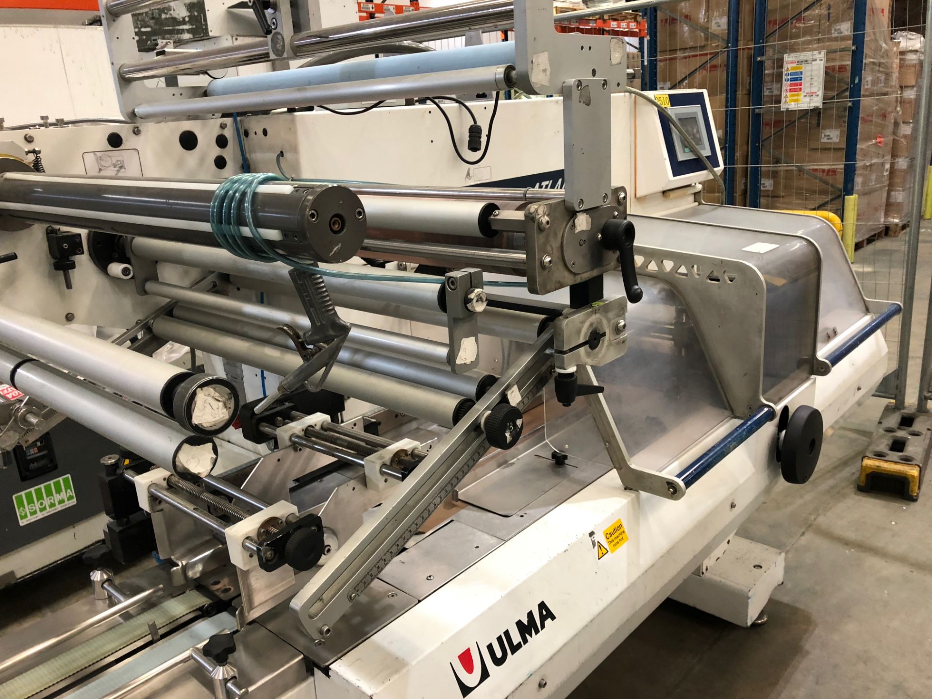 Ulma Atlanta Flow-wrapper with phase feeder, carry over system.PEC for pre printed film Lift Out £80 - Image 6 of 6