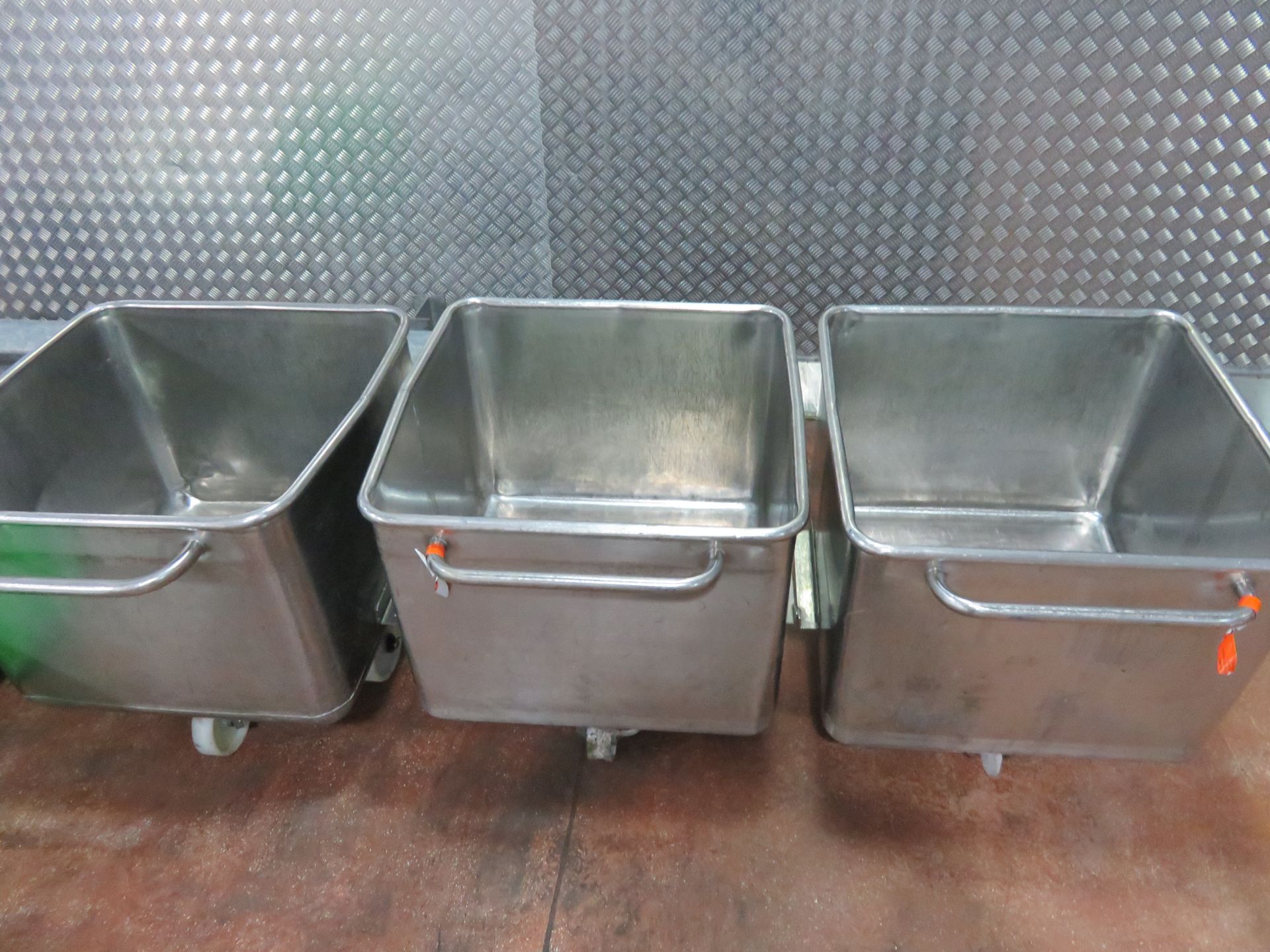 3 x 200 litre S/s Tote Bins with lip. Lift Out £10