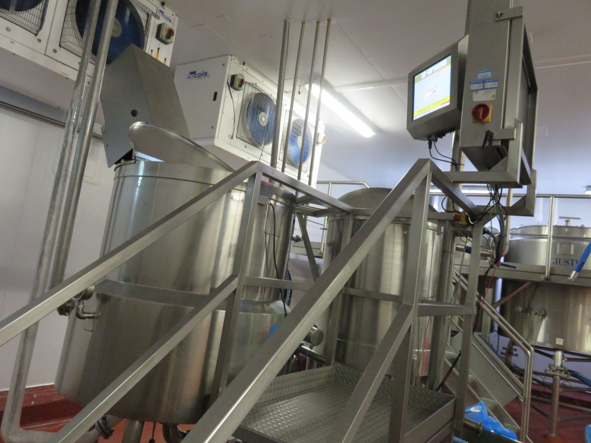 Mayonnaise Plant By Guisti S/s homogenising mixing tanks with side wall scrape, skid mounted. LO£250 - Image 5 of 9