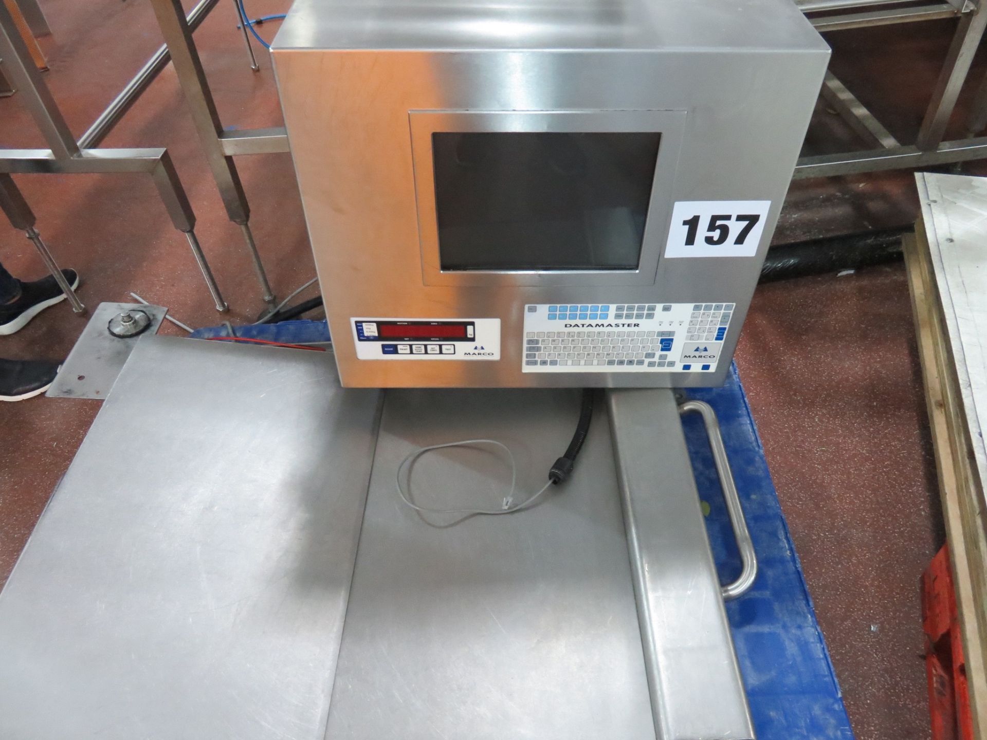 Marco Datemaster Platform Scale with ramp and wall mounted control panel. With tracking system.LO£20 - Image 2 of 2