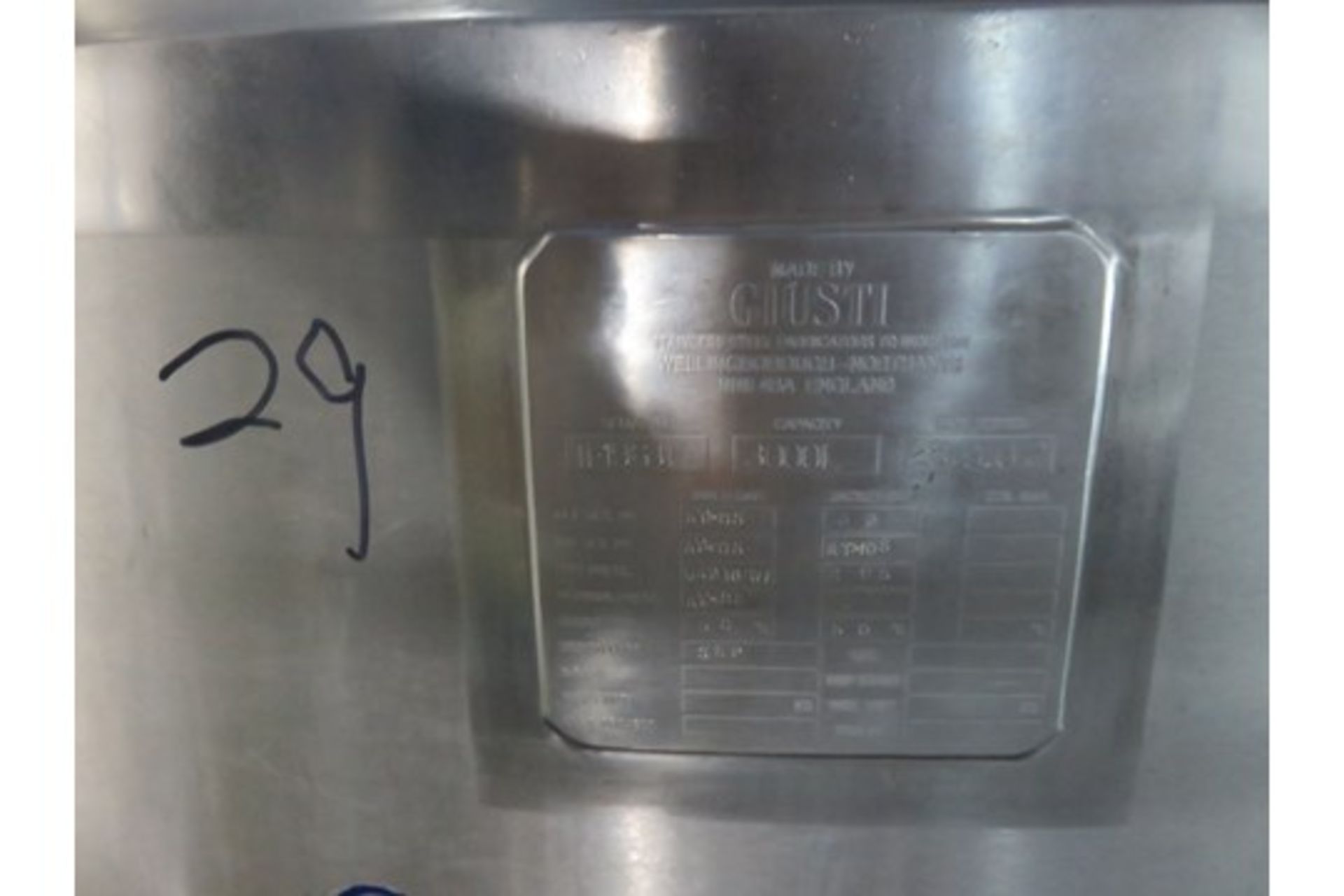 Guisti S/s Holding Tank 3,000 litre, with Glycol, on load cells. Lift Out £150 - Bild 4 aus 4