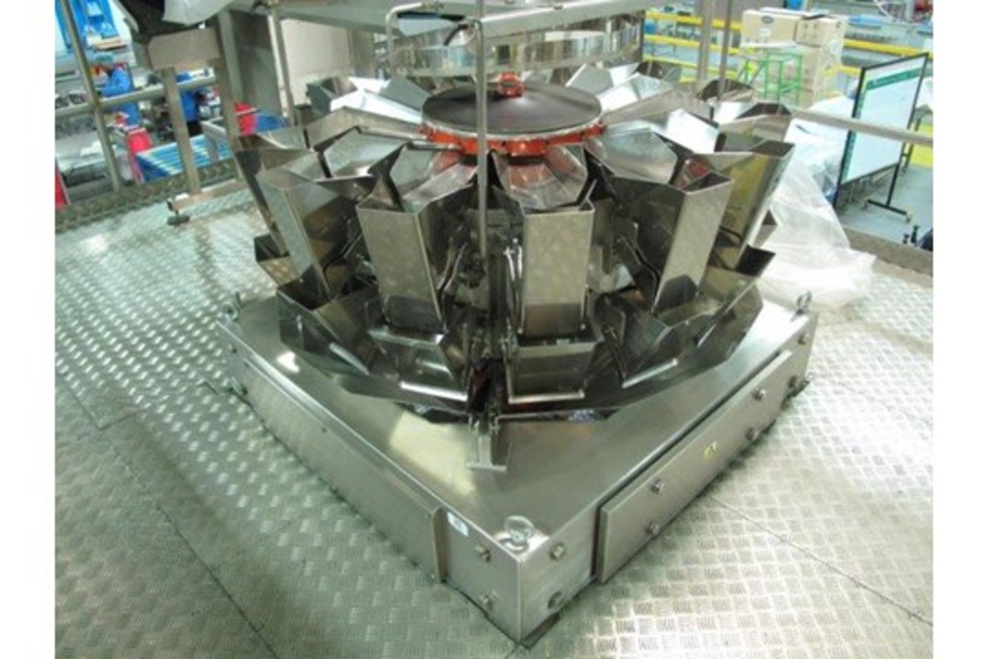 Yomato 14 Multi Head Weigher. Model ADW-514SV with gantry. conveyor belt infeed. - Image 2 of 9