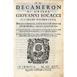 Boccaccio Giovanni. Il decameron... di nuovo ristampato, e riscontrato in Firenze con testi …