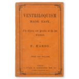 Magic & Conjuring.- Hardy (F.) Ventriloquism Made Easy, ?first edition, original boards, F.Pitman, …