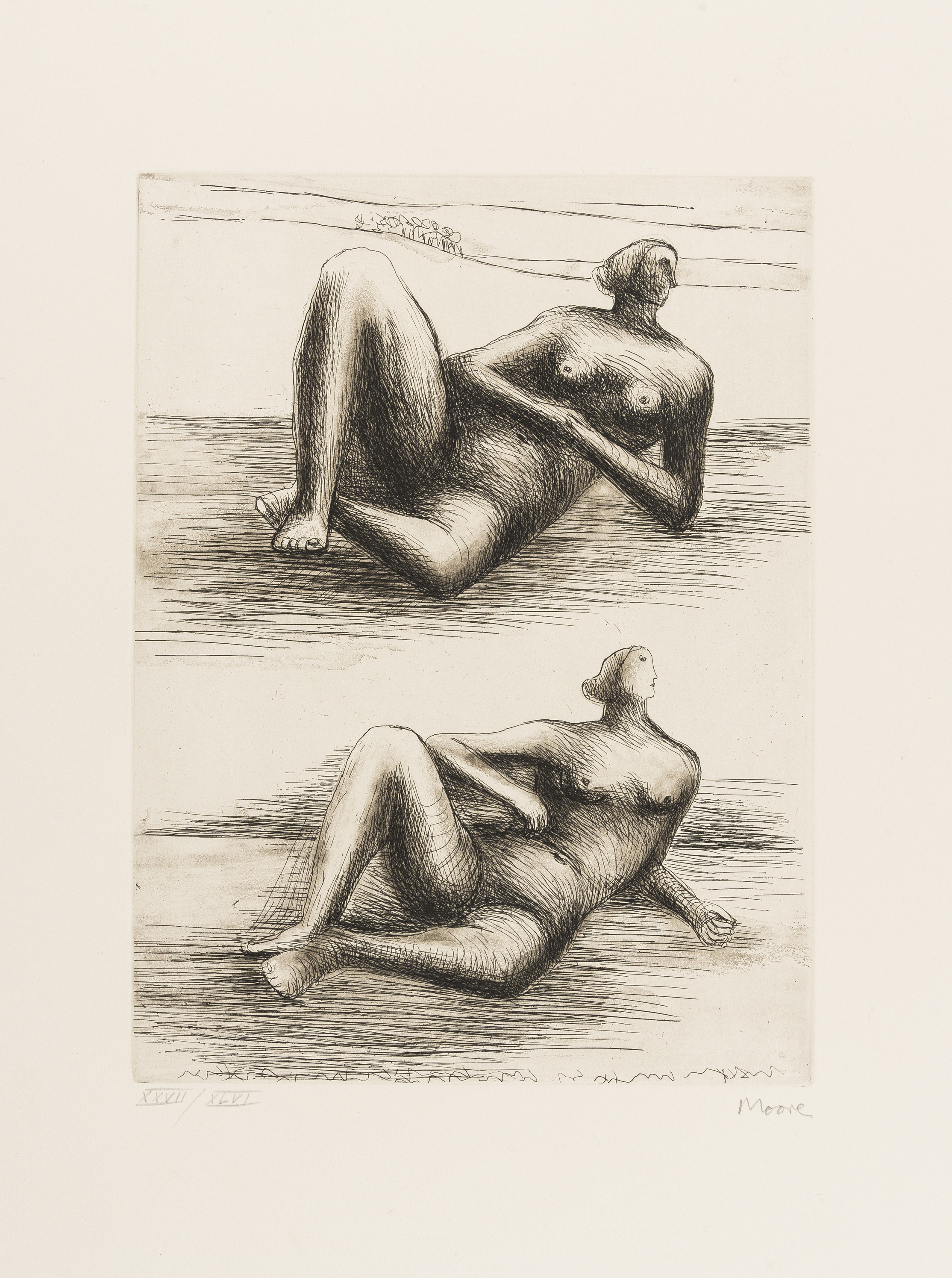 Henry Moore (1898-1986) Two Reclining Figures (Cramer 467)