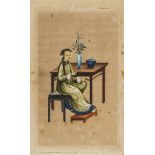 China export.- Circle of Tingqua and Studio (1809-1870) Portraits of seated Chinese nobles, a …