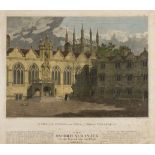 Oxford.- Basire (James) A View of the Chapel and Hall of Oriel College, &c. The Oxford Almanack …