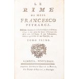 Petrarca Francesco. Le rime... Tomo primo [-secondo]... Venezia: presso Antonio Zatta e figli, …