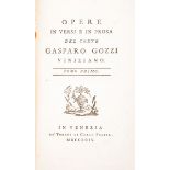 Gozzi Gasparo. Opere in versi e in prosa... Tomo primo [-duodecimo]. In Venezia: da' torchj di …