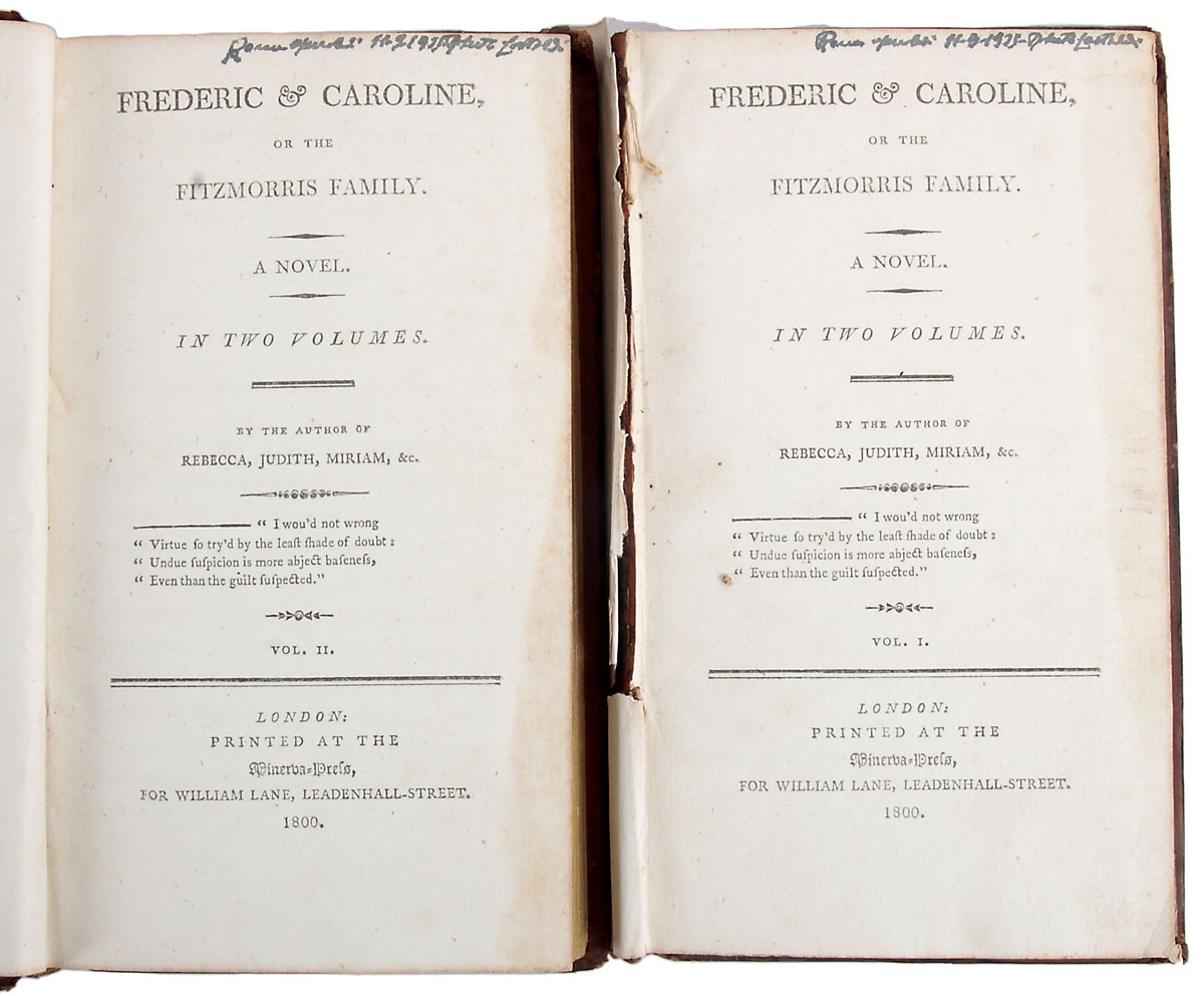 Foster E. M. Frederic & Caroline, or the Fitzmorris family. A novel. In two volumes. By the author …