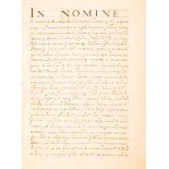 Manoscritto. Religione. Bolle papali. In nomine sanctissimae et individuae Trinitatis... [Roma: …