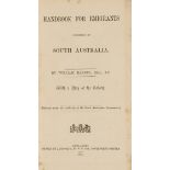 Australia.- Harcus (William) Handbook for Emigrants proceeding to South Australia, first edition, …