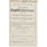 Salmon (William) Seplasium. The Compleat English Physician: or, the Druggist's Shop Opened, for …