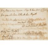 Leeds Castle.- Hasted (Edward) Autograph Letter signed to Robert Fairfax of Leeds Castle, 1767.