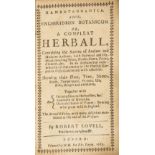 Herbal.- Lovell (Robert) Pambotanologia [graece], sive, Enchiridion Botanicum. Or a Compleat …