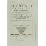 Blue paper copy.- Euclid. De gli elementi di Euclide libri quindici, Urbino, Domenico Frisolino, …