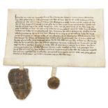 Germany.- Walter of Cronenberg deed granting a property with vinyard, mill and wood, manuscript in …