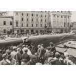 Ivan Shagin (1904-1982) Nazi Aeroplane Shot Down on Sverdlov Square, 1941; Going to the Football …