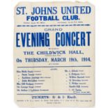 Football.- St. Johns United Football Club. Grand Evening Concert... Penge, 1914.