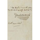 Dickens (Charles) Autograph Letter signed to the Rev. William Valentine, 1848, enclosing a brief …