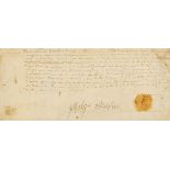 Mercenaries.- Francis I Agreement signed by Philip Tretefleur, Captain-General of 1500 mercenaries …