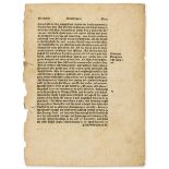 Early printed leaves.- Richard Pynson.- Bonaventura (Saint) Incipit speculum vite Cristi, 2 ff., …