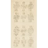 Anonymous (possibly Italian, late 19th century) Four duplicate uncut sheets with double-ended …