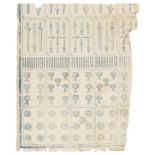 Anonymous (probably Spain, circa 1780-1810) Seven duplicate sheets of playing cards with cups, …
