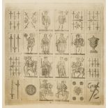 Solesio (Faustino, publisher) Three sheets of uncut playing cards, San Francesco D'Albaro [20th …